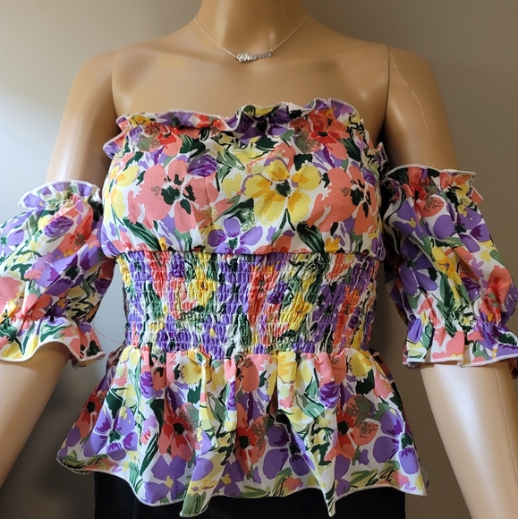Lovito Tops - Off-Shoulder Floral Blouse